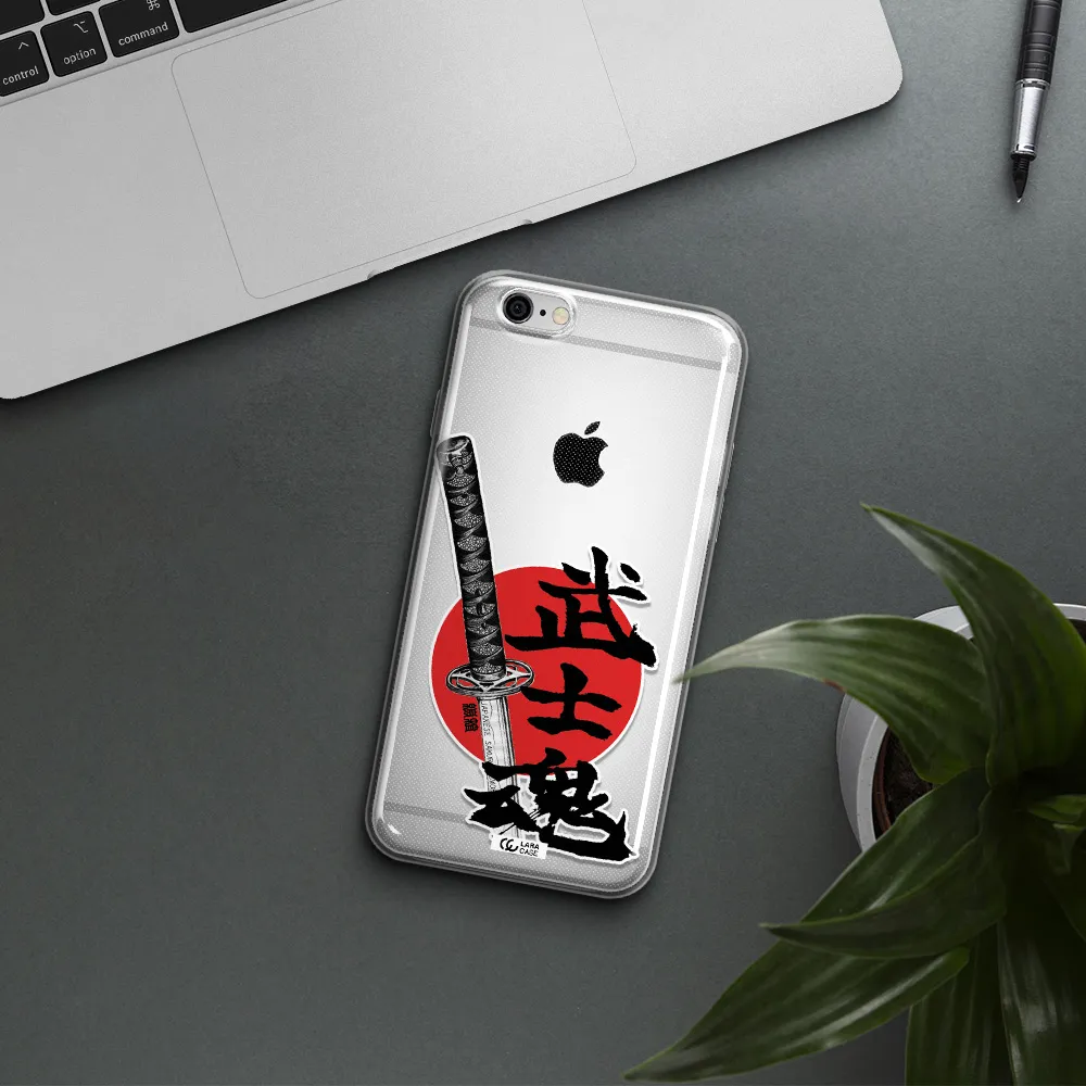 a sword with a red circle and hieroglyph Apple iPhone 6 Clear TPU Case
