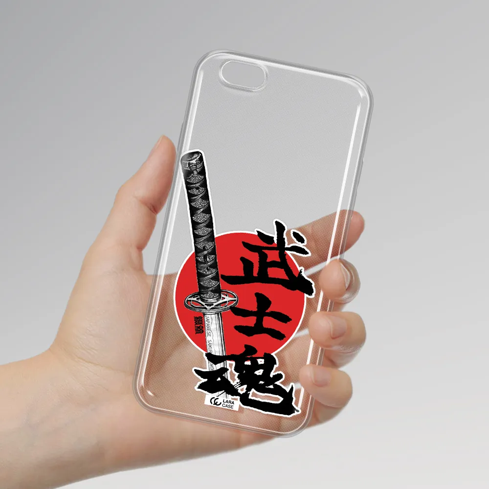 a sword with a red circle and hieroglyph Apple iPhone 6 plus Clear TPU Case
