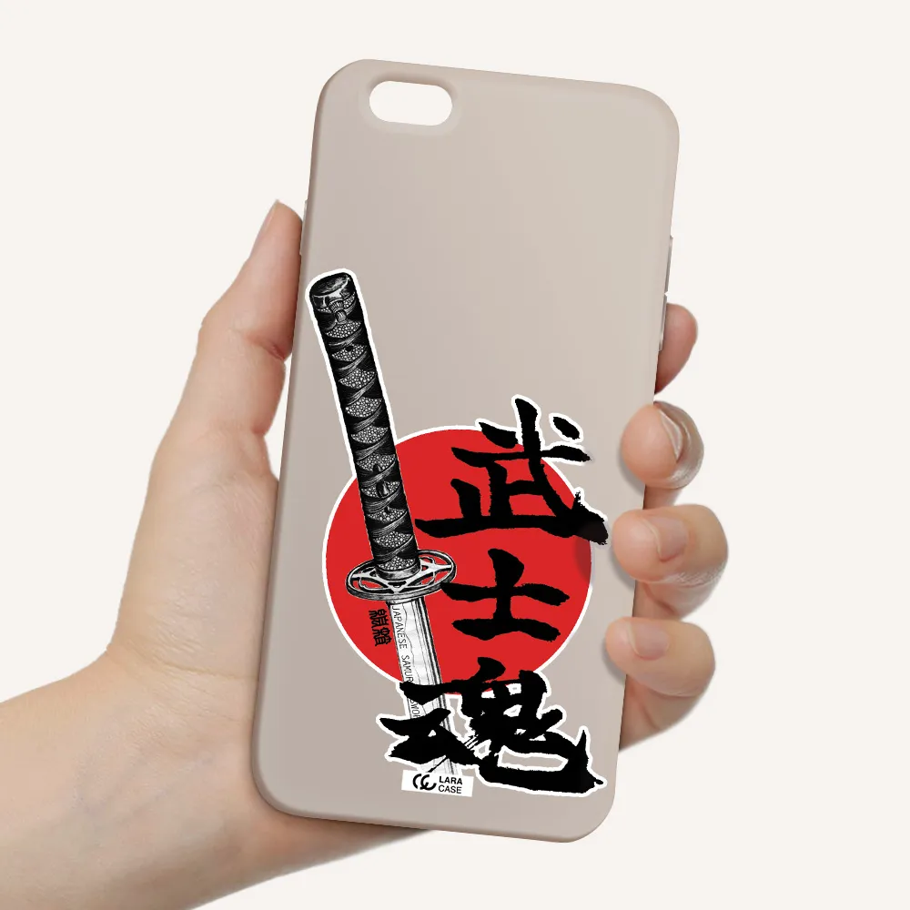 a sword with a red circle and hieroglyph Apple iPhone 6 plus Silicone Stone Case