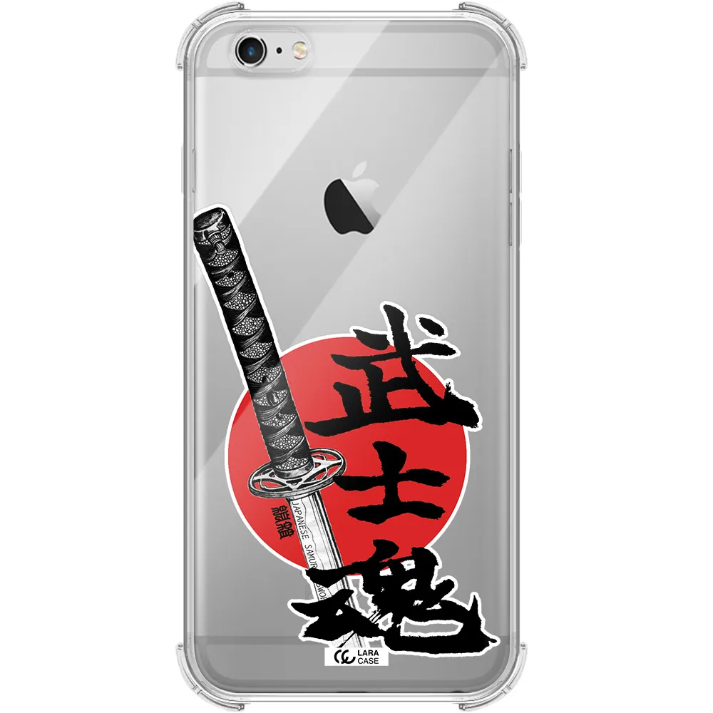 a sword with a red circle and hieroglyph Apple iPhone 6 s plus Clear PC Case