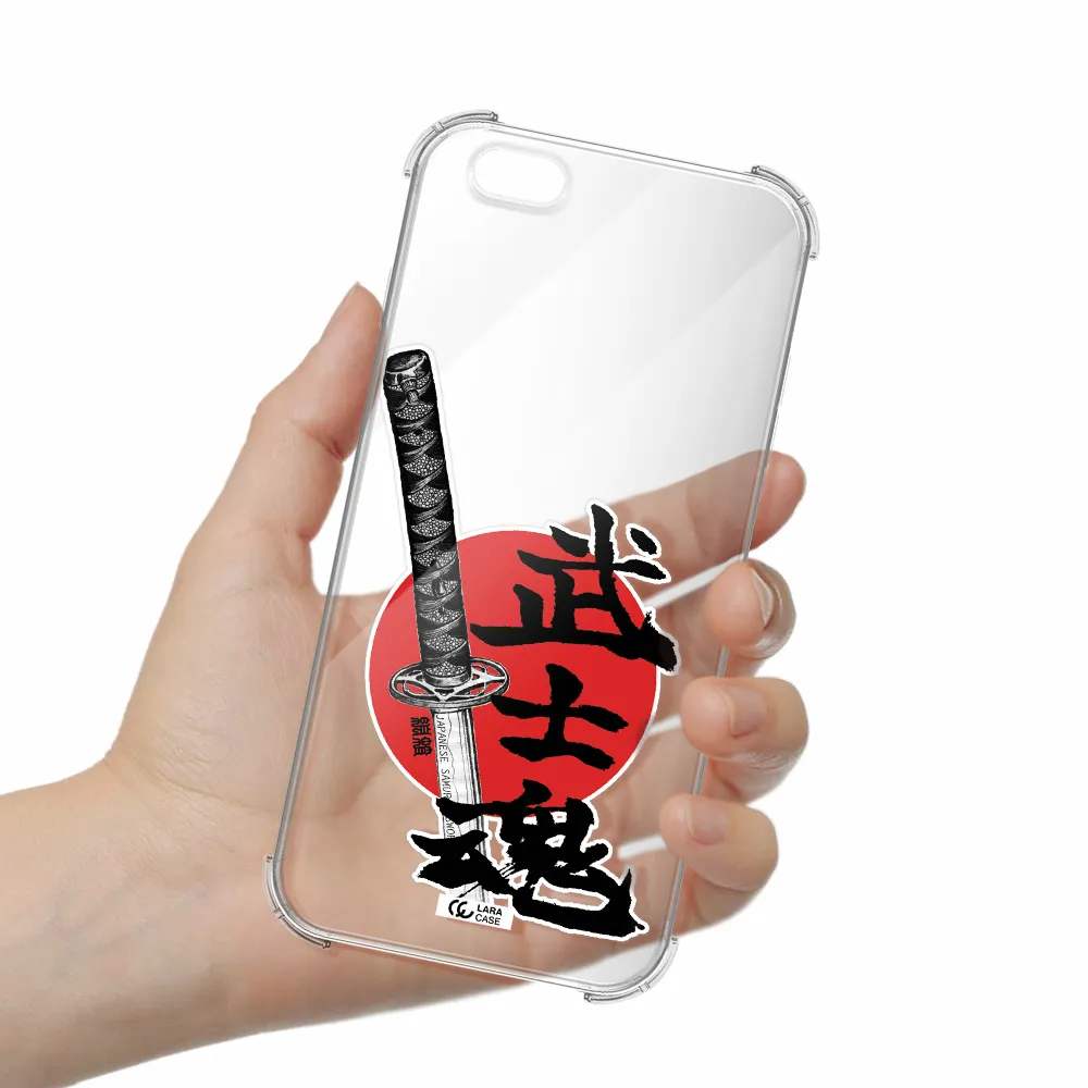 a sword with a red circle and hieroglyph Apple iPhone 6 s plus Clear PC Case
