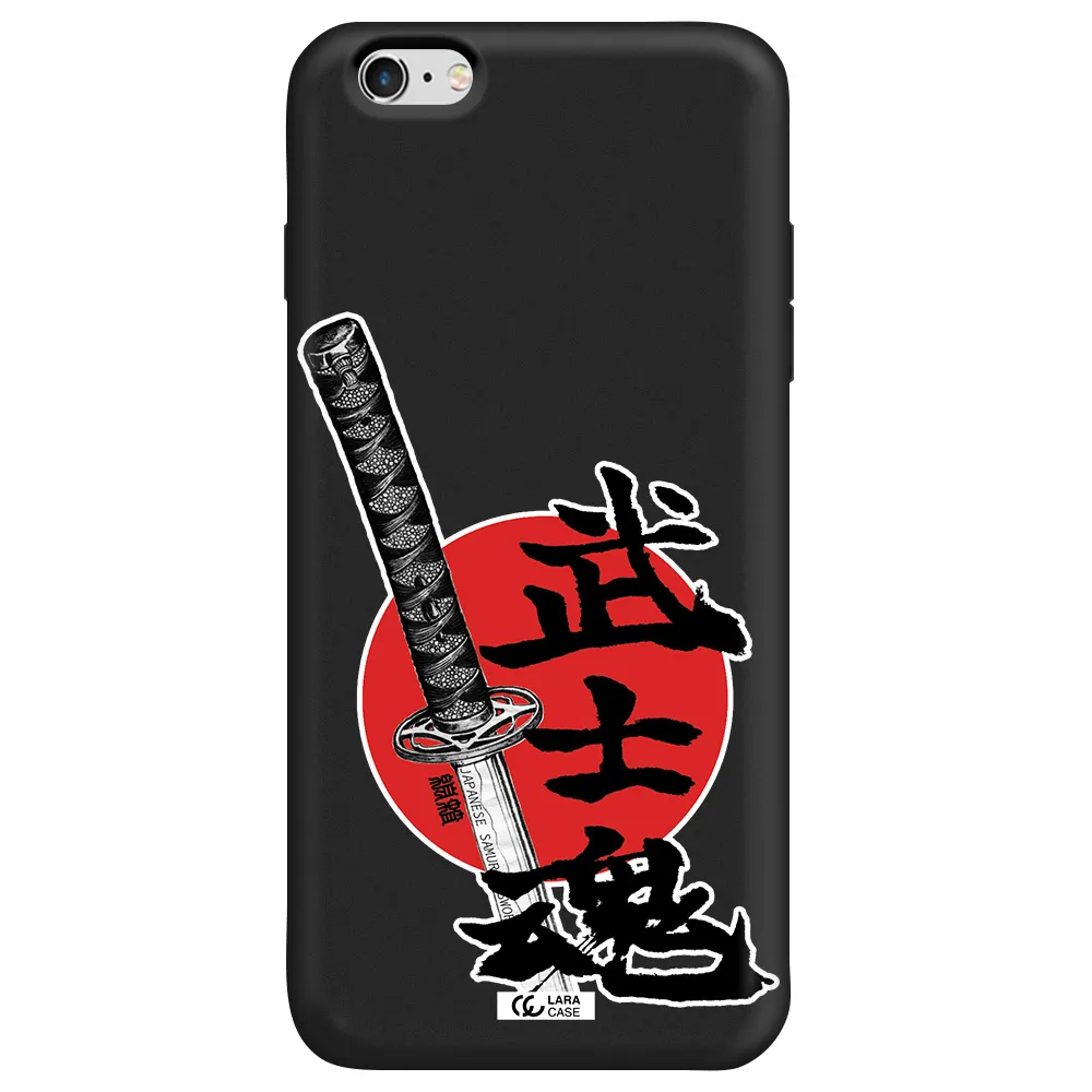 a sword with a red circle and hieroglyph Apple iPhone 6 s plus Silicone black Case