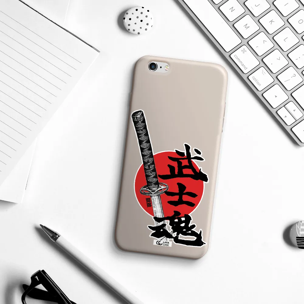 a sword with a red circle and hieroglyph Apple iPhone 6 s plus Silicone Stone Case