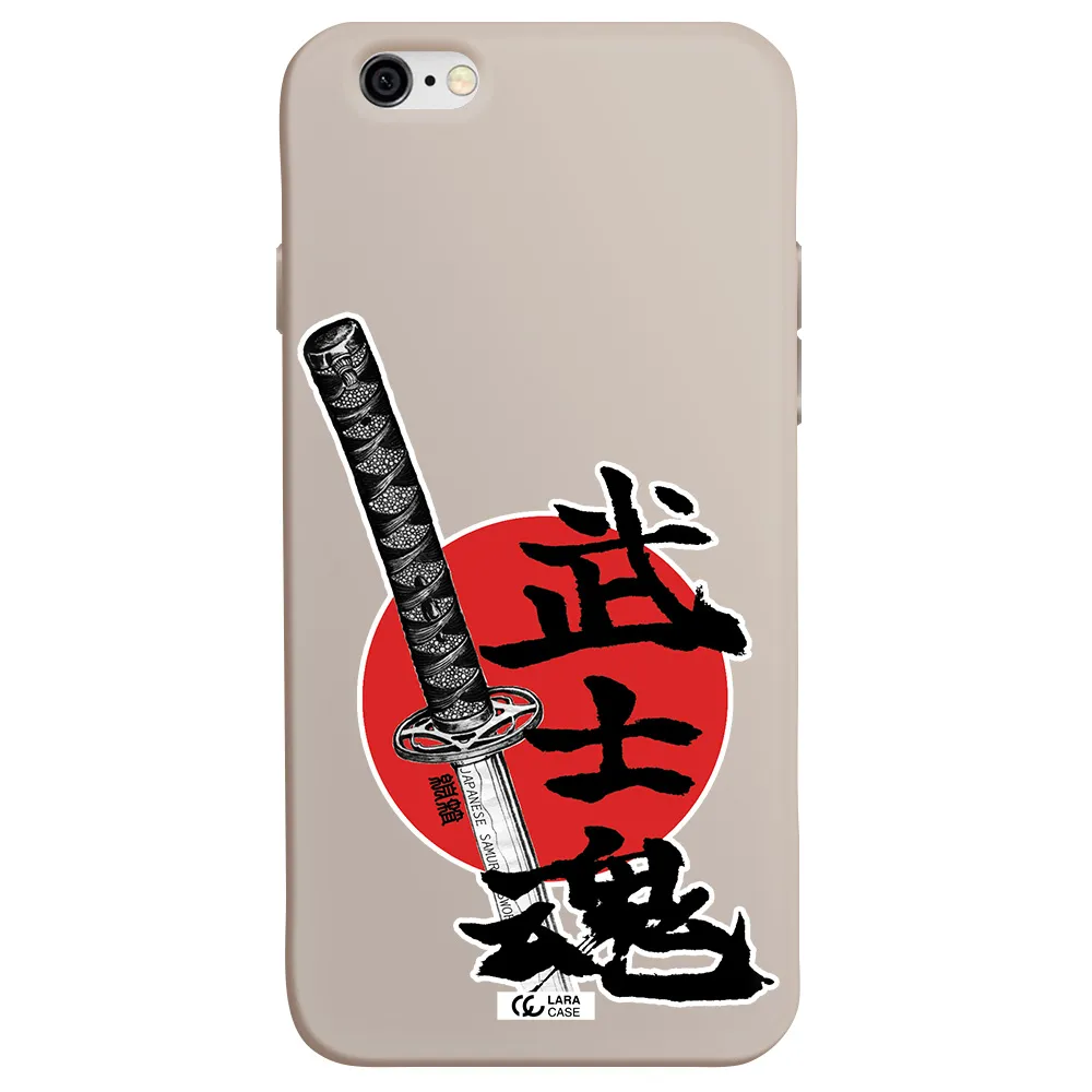 a sword with a red circle and hieroglyph Apple iPhone 6 Silicone Stone Case