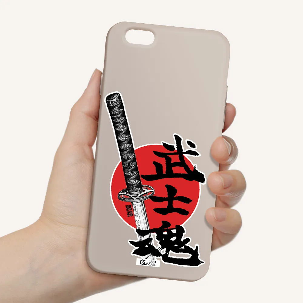 a sword with a red circle and hieroglyph Apple iPhone 6 Silicone Stone Case