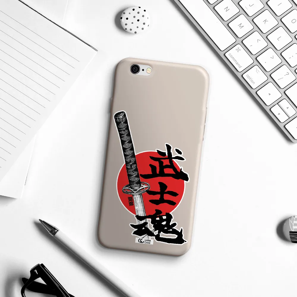 a sword with a red circle and hieroglyph Apple iPhone 6 Silicone Stone Case