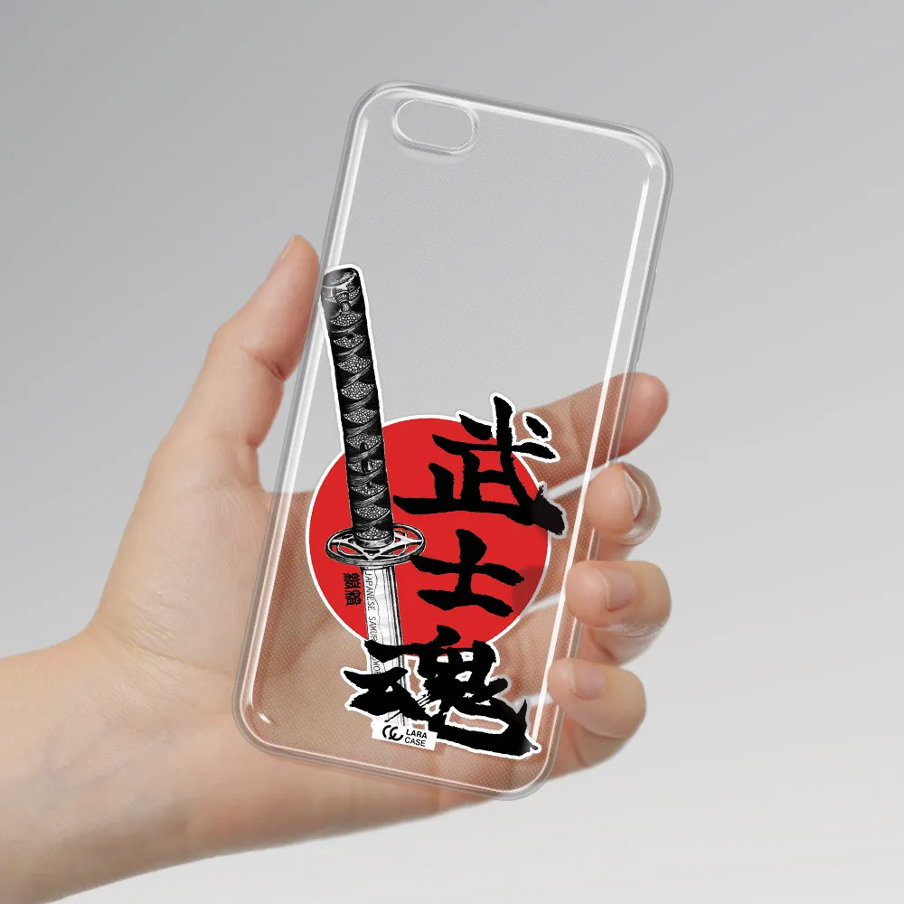 a sword with a red circle and hieroglyph Apple iPhone 6S Clear TPU Case