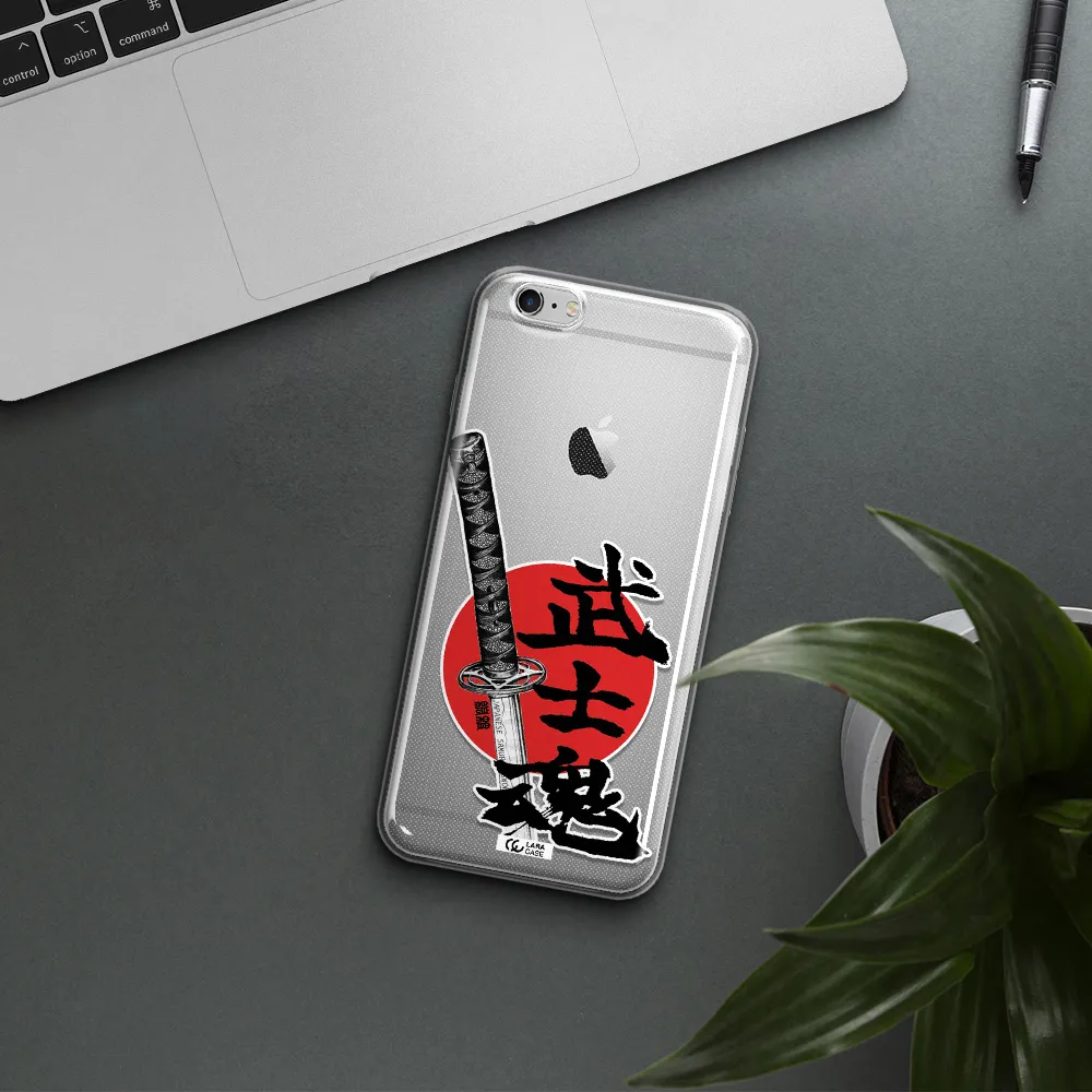 a sword with a red circle and hieroglyph Apple iPhone 6S Clear TPU Case