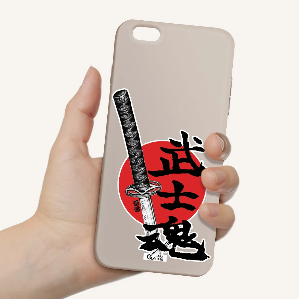 a sword with a red circle and hieroglyph Apple iPhone 6S Silicone Stone Case