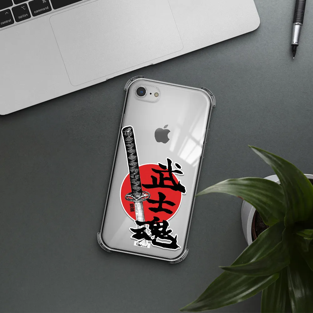 a sword with a red circle and hieroglyph Apple iPhone 7 Clear PC Case