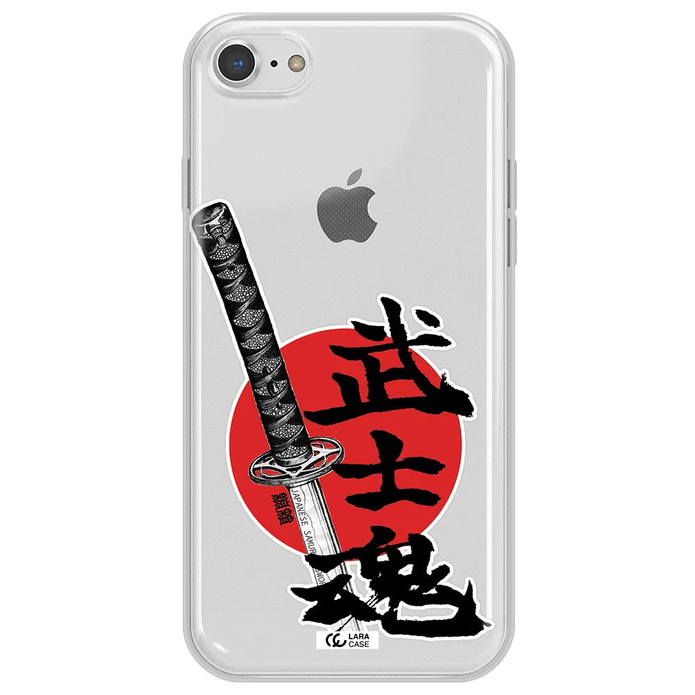 a sword with a red circle and hieroglyph Apple iPhone 7 Clear TPU Case
