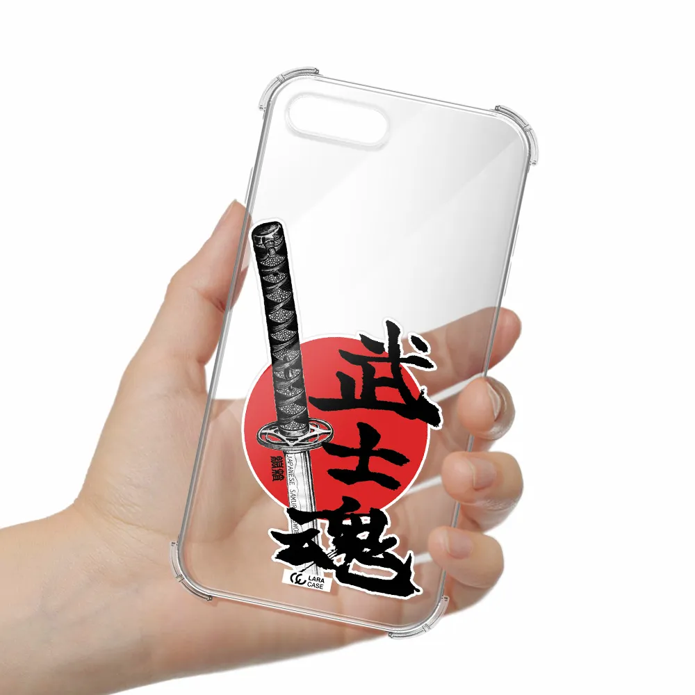 a sword with a red circle and hieroglyph Apple iPhone 7 plus Clear PC Case
