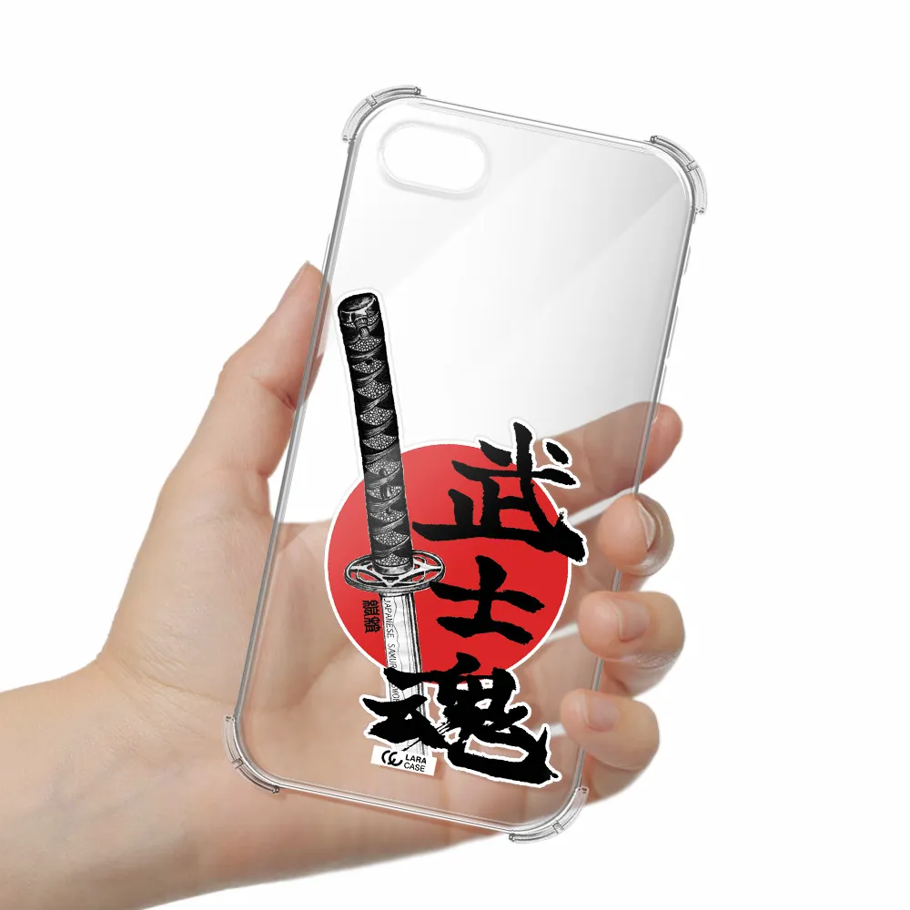 a sword with a red circle and hieroglyph Apple iPhone se 2020 Clear PC Case