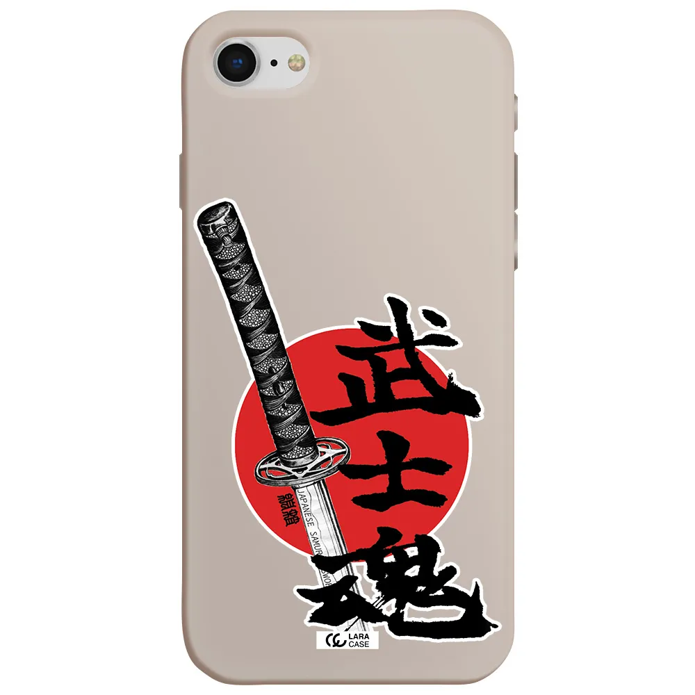 a sword with a red circle and hieroglyph Apple iPhone se 2020 Silicone Stone Case