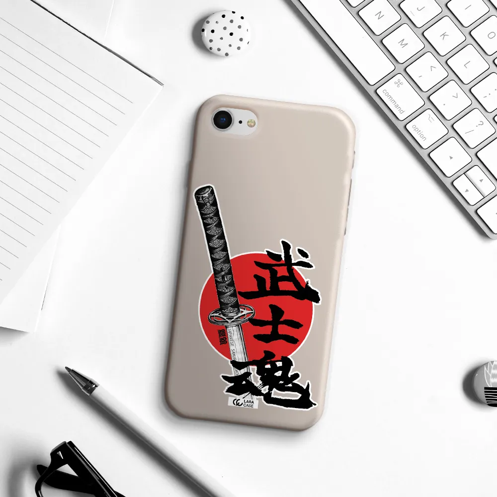 a sword with a red circle and hieroglyph Apple iPhone se 2020 Silicone Stone Case