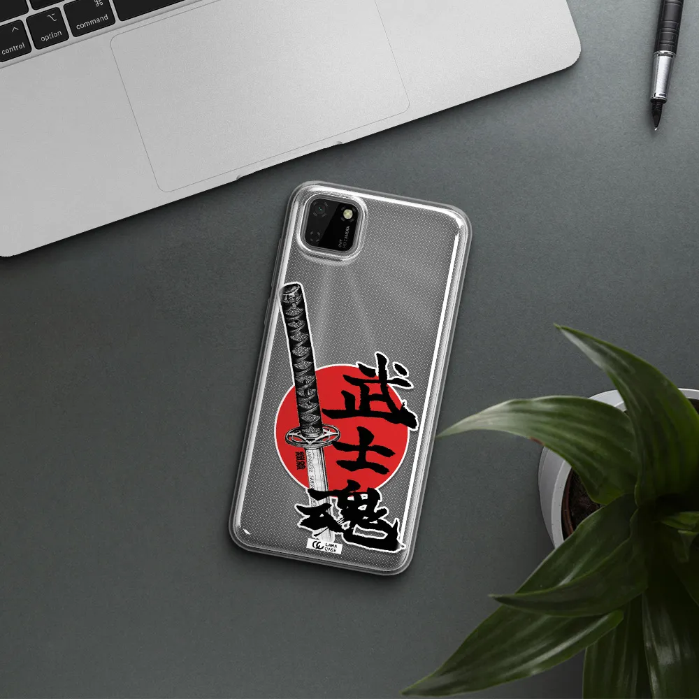 a sword with a red circle and hieroglyph Huawei Honor 9S Clear TPU Case