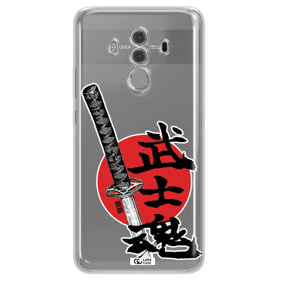 a sword with a red circle and hieroglyph Huawei Mate 10 Pro Clear TPU Case