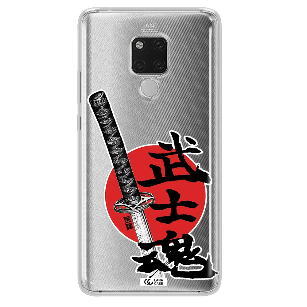 a sword with a red circle and hieroglyph Huawei Mate 20X Clear TPU Case
