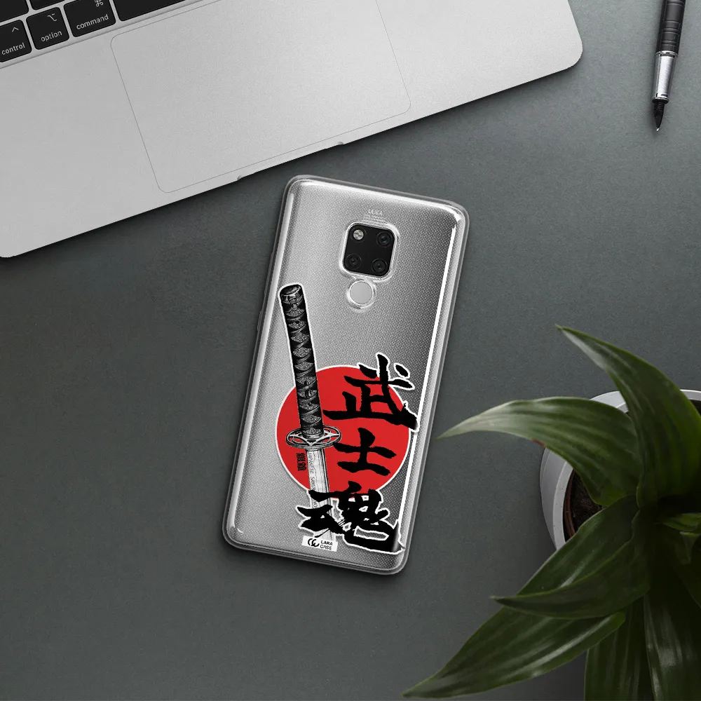 a sword with a red circle and hieroglyph Huawei Mate 20X Clear TPU Case