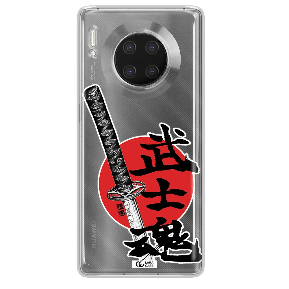 a sword with a red circle and hieroglyph Huawei Mate 30 Pro Clear TPU Case