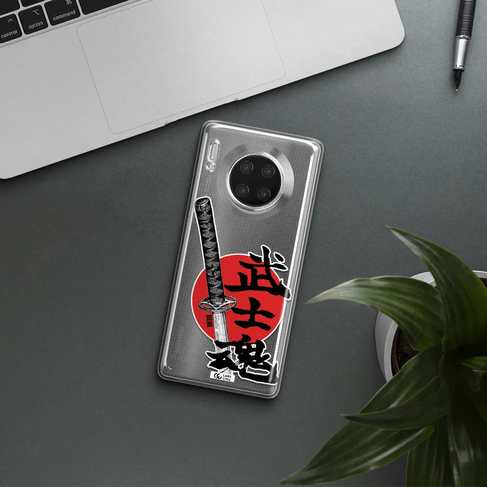 a sword with a red circle and hieroglyph Huawei Mate 30 Pro Clear TPU Case