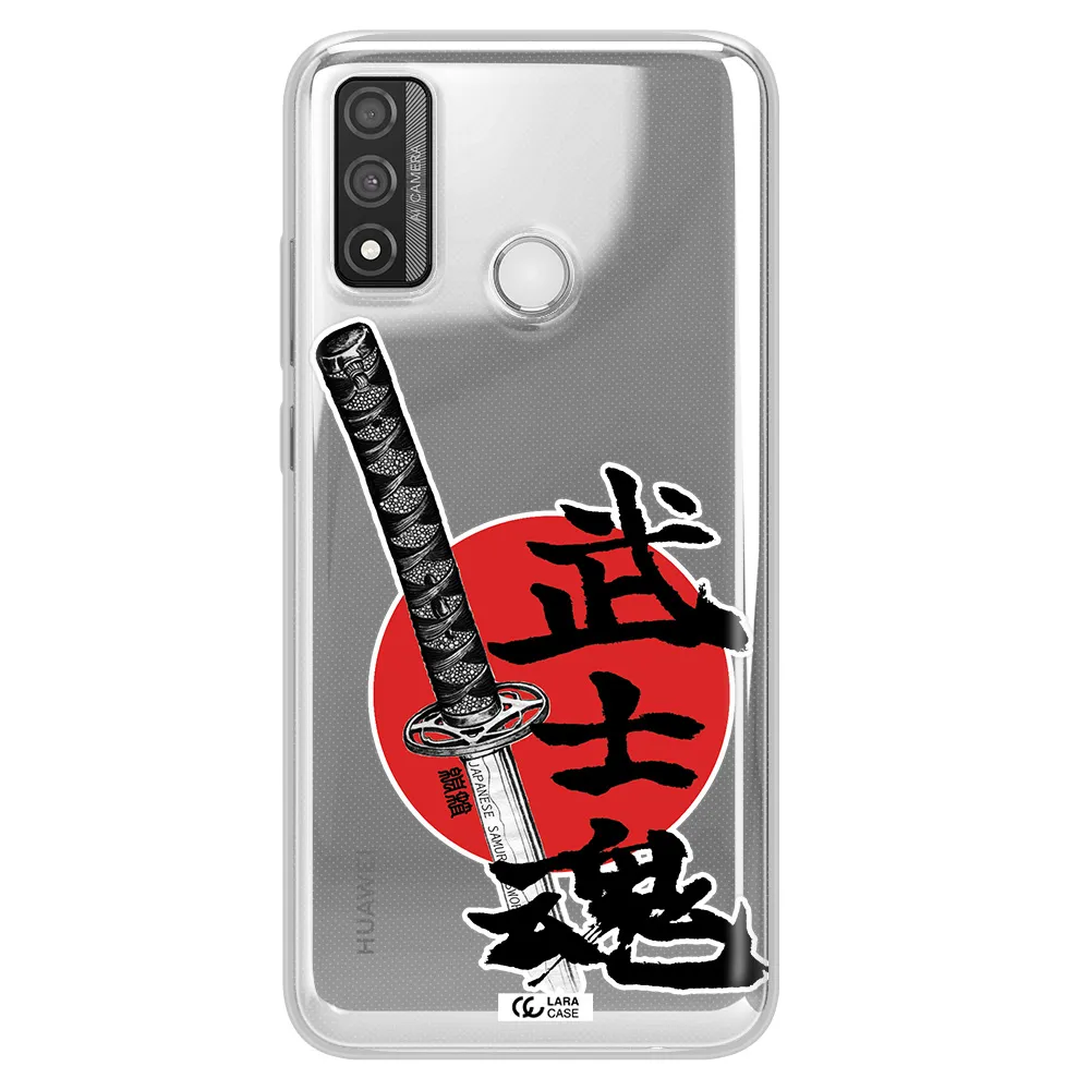 a sword with a red circle and hieroglyph Huawei P Smart 2020 Clear TPU Case