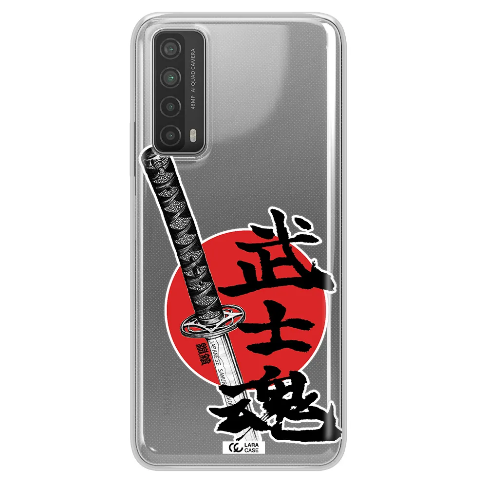 a sword with a red circle and hieroglyph Huawei P Smart 2021 Clear TPU Case