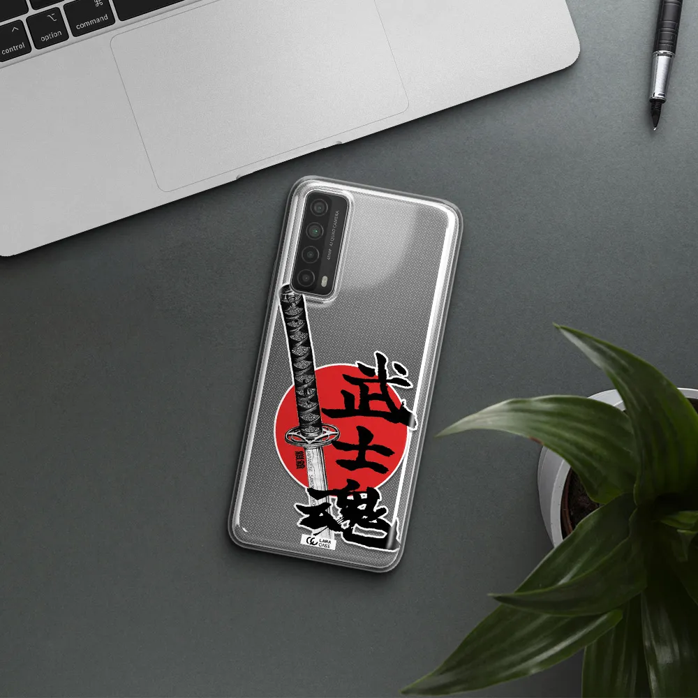 a sword with a red circle and hieroglyph Huawei P Smart 2021 Clear TPU Case