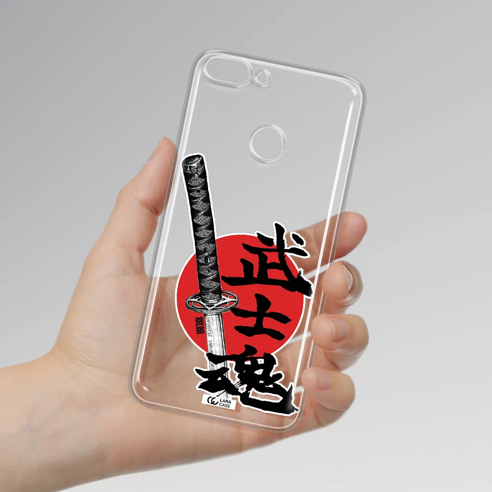 a sword with a red circle and hieroglyph Huawei P Smart Clear TPU Case