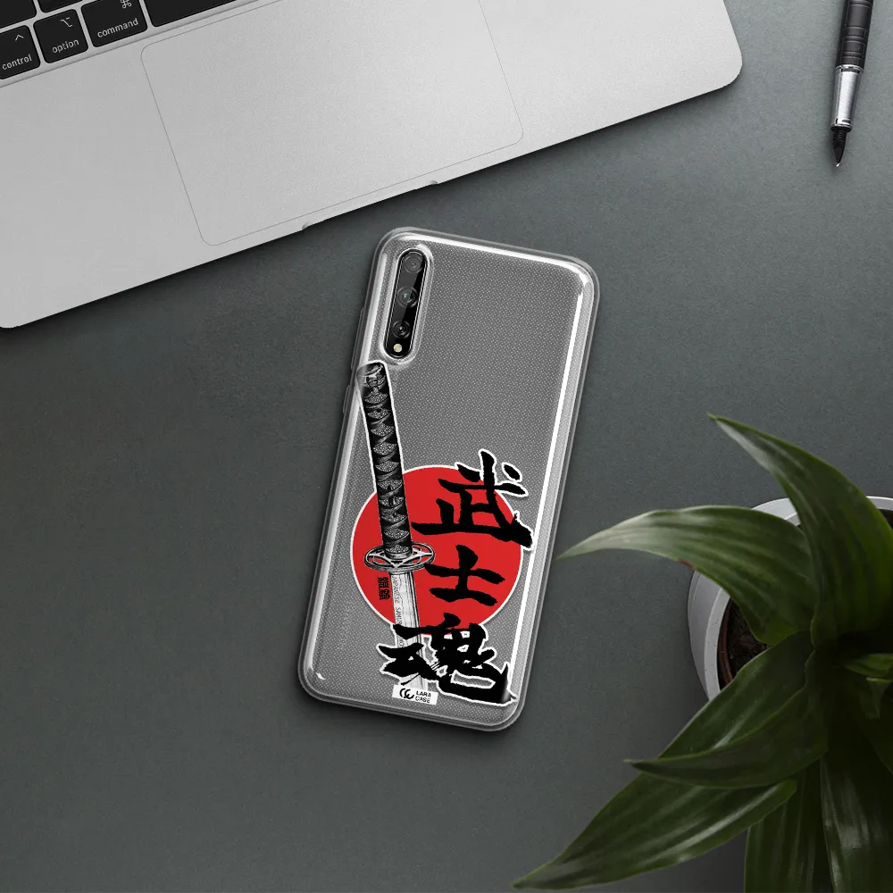 a sword with a red circle and hieroglyph Huawei P Smart S Clear TPU Case