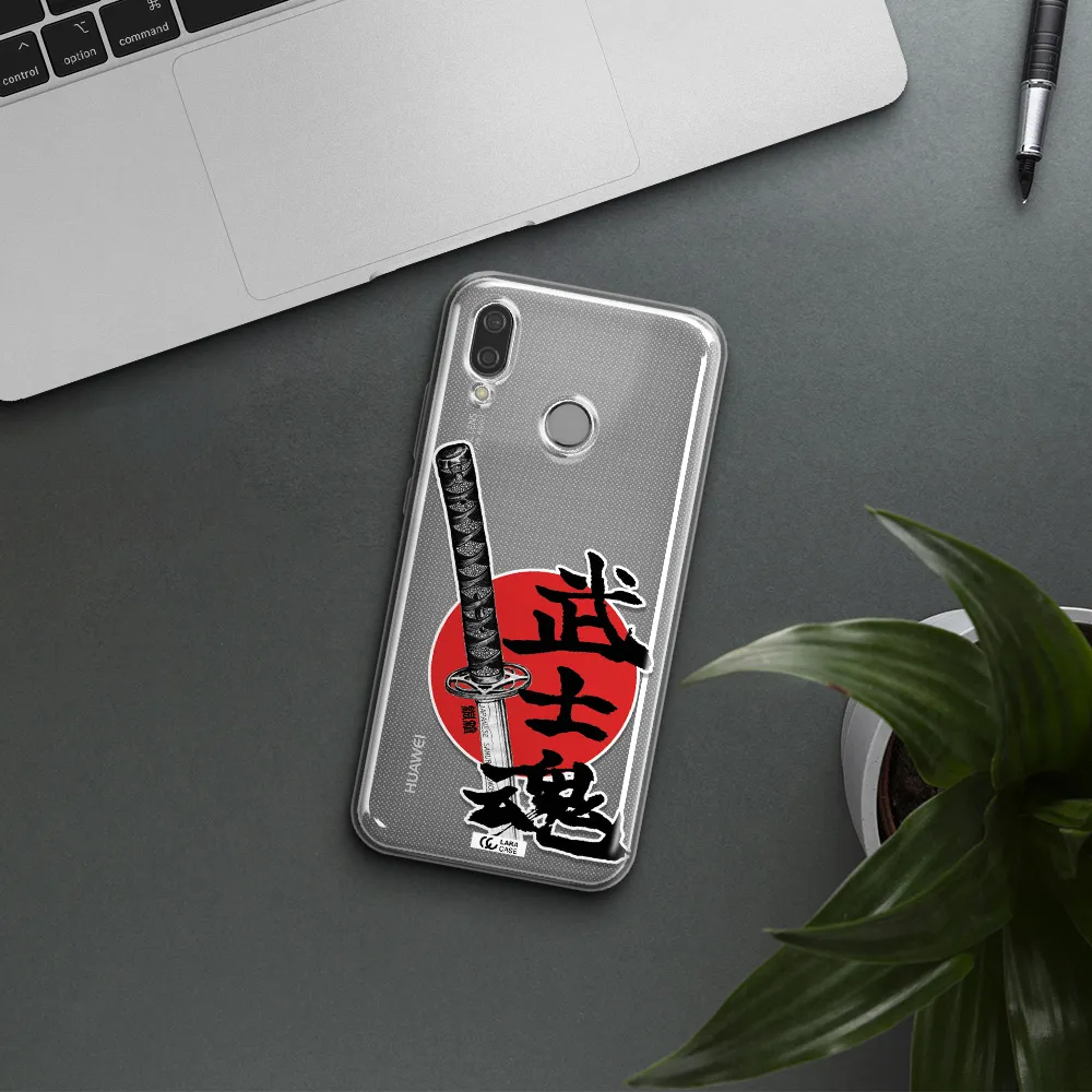 a sword with a red circle and hieroglyph Huawei P20 Lite Clear TPU Case