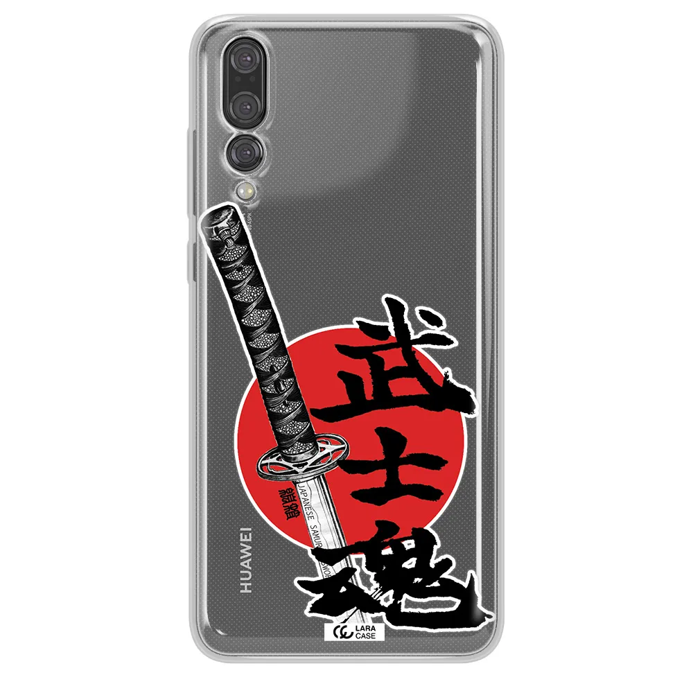 a sword with a red circle and hieroglyph Huawei P20 Pro Clear TPU Case