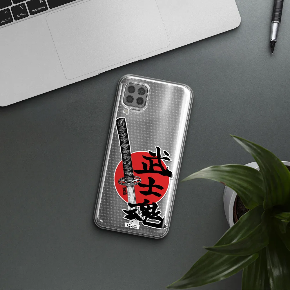 a sword with a red circle and hieroglyph Huawei P40 Lite Clear TPU Case