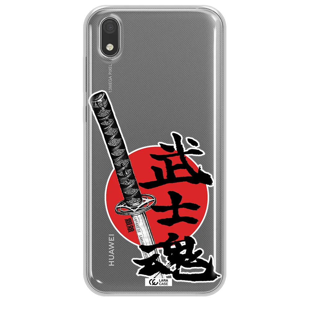 a sword with a red circle and hieroglyph Huawei Y5 2019 Clear TPU Case