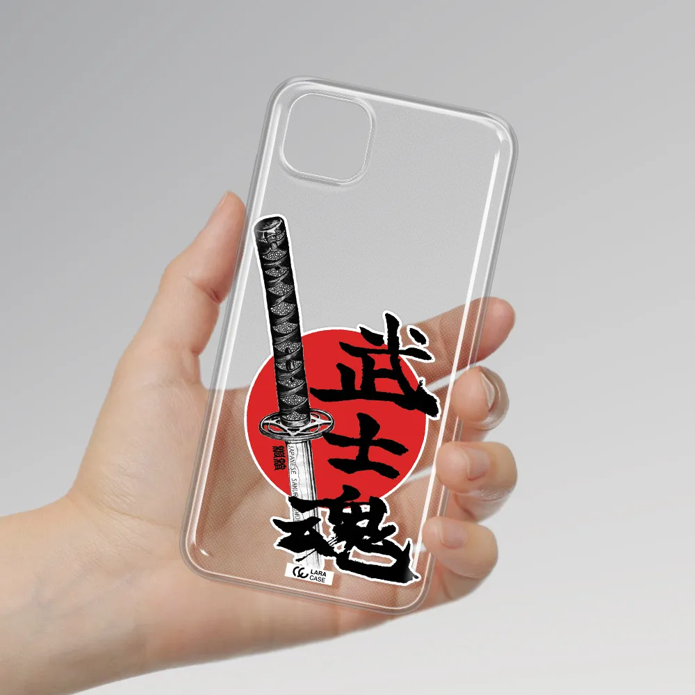 a sword with a red circle and hieroglyph Huawei Y5P Clear TPU Case