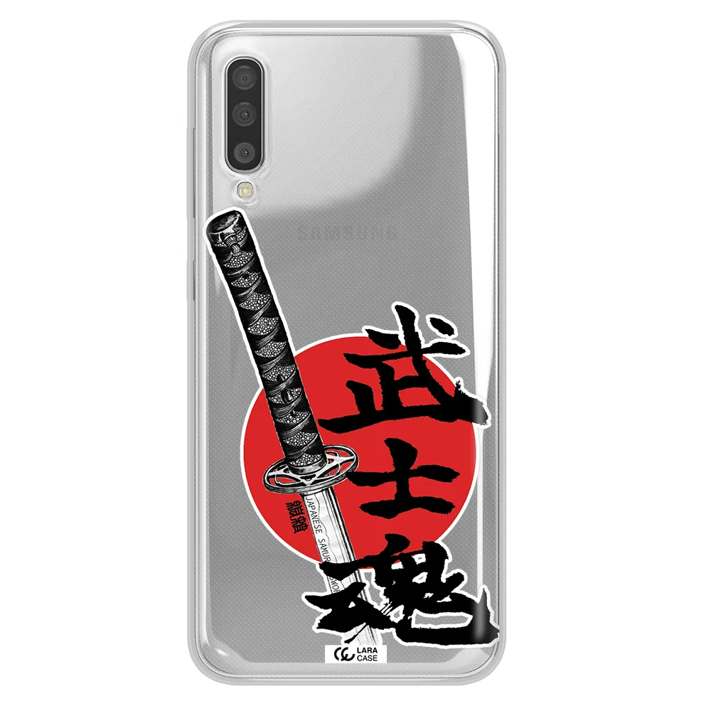 A Sword With A Red Circle And Hieroglyph Samsung A50S Clear Tpu Case