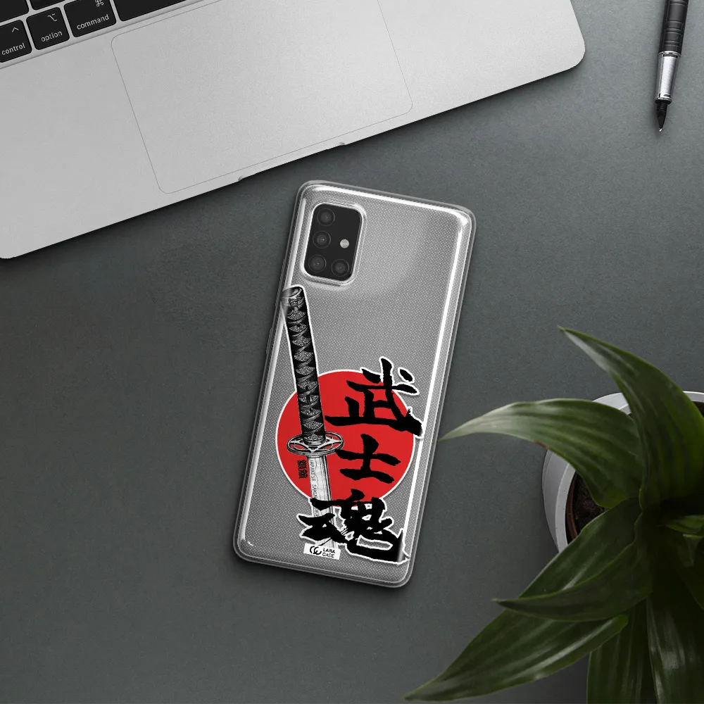 a sword with a red circle and hieroglyph Samsung A51 Clear TPU Case