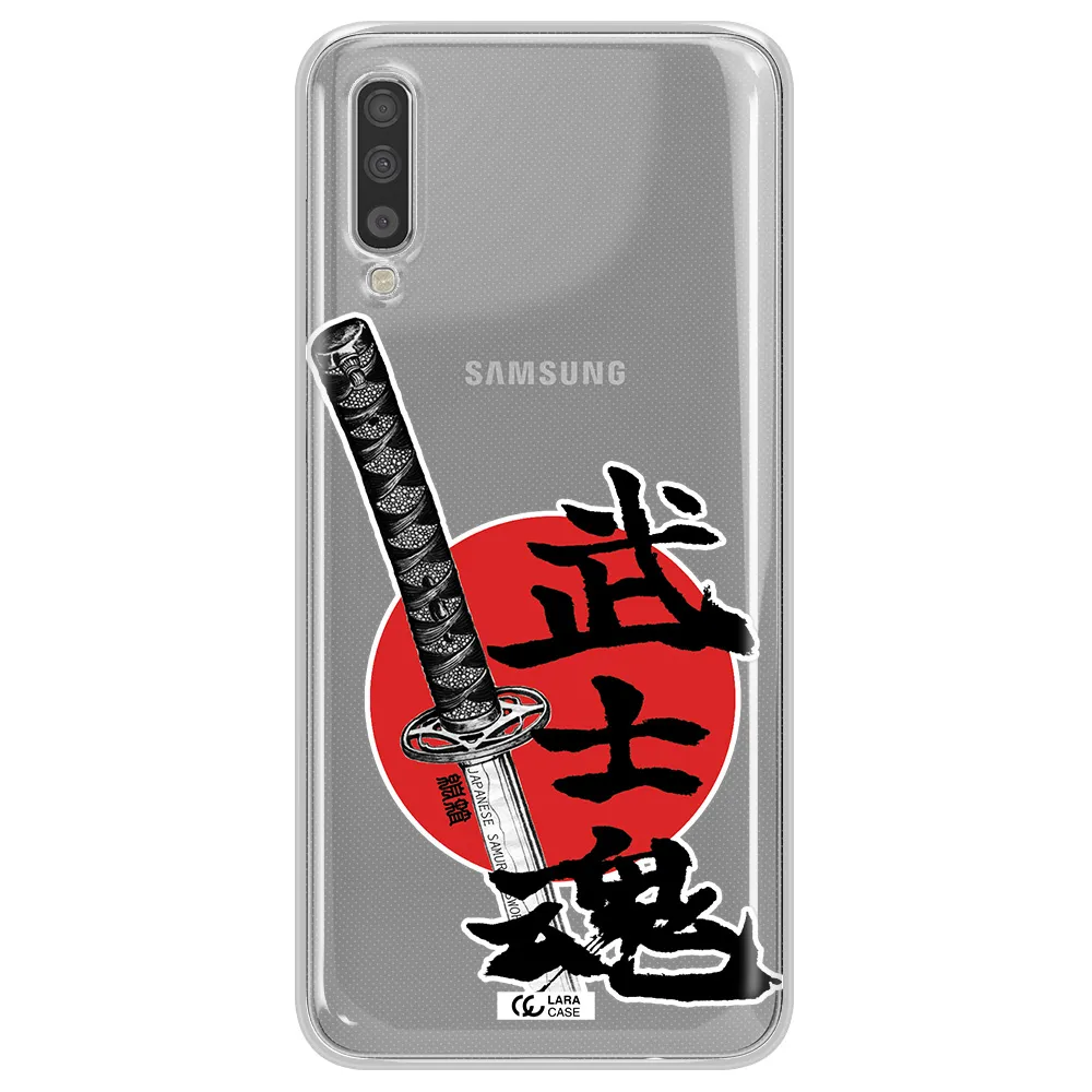 A Sword With A Red Circle And Hieroglyph Samsung A70S Clear Tpu Case