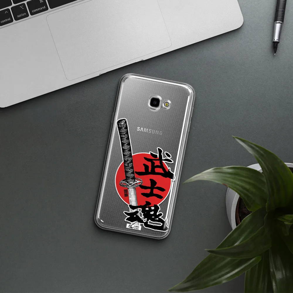 a sword with a red circle and hieroglyph Samsung J4 Plus Clear TPU Case