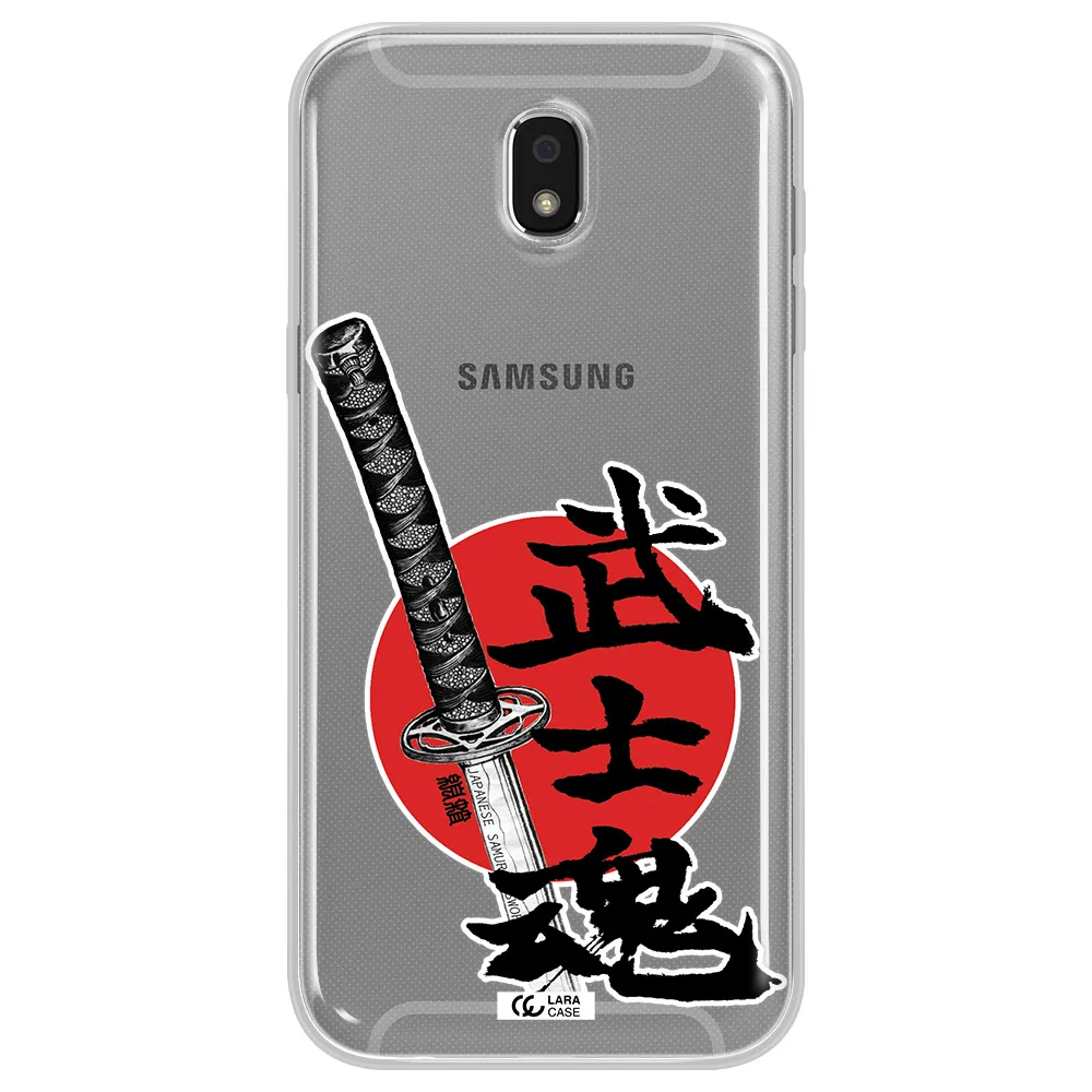 a sword with a red circle and hieroglyph Samsung J5 2017 Clear TPU Case