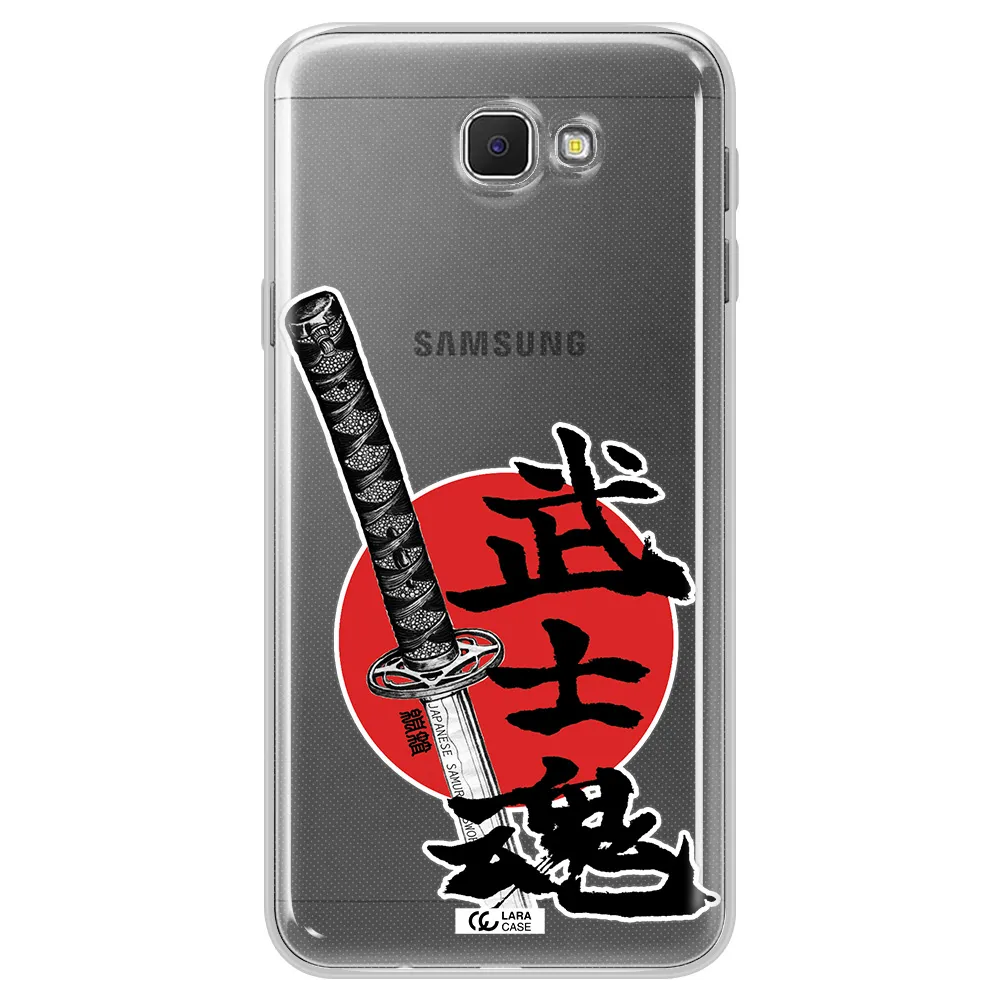 a sword with a red circle and hieroglyph Samsung J5 Prime Clear TPU Case