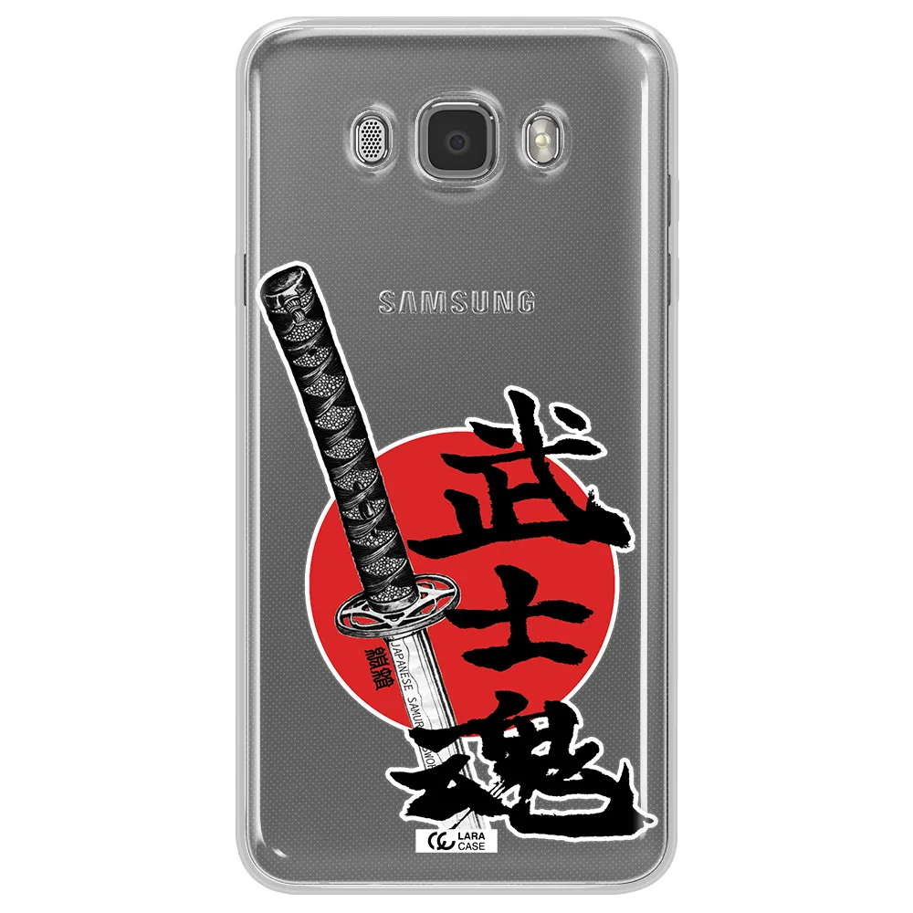 a sword with a red circle and hieroglyph Samsung J7 2016 Clear TPU Case