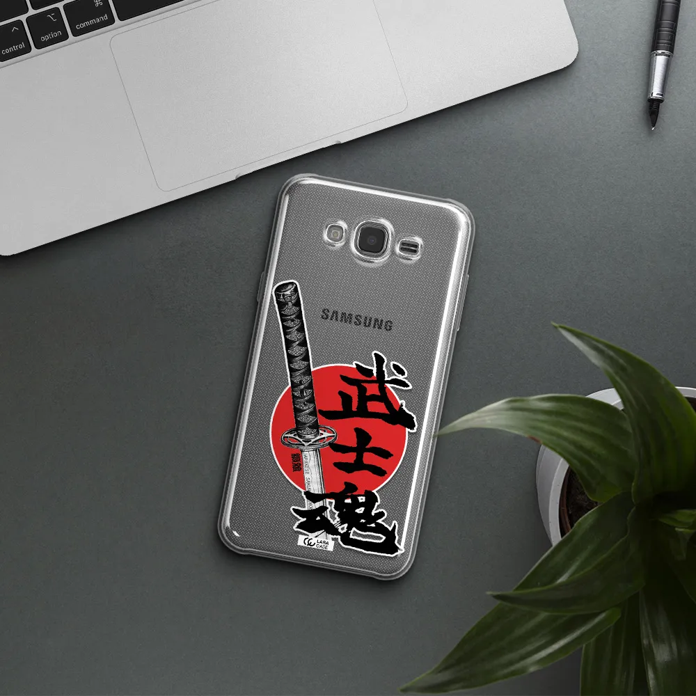 a sword with a red circle and hieroglyph Samsung J7 Core Clear TPU Case
