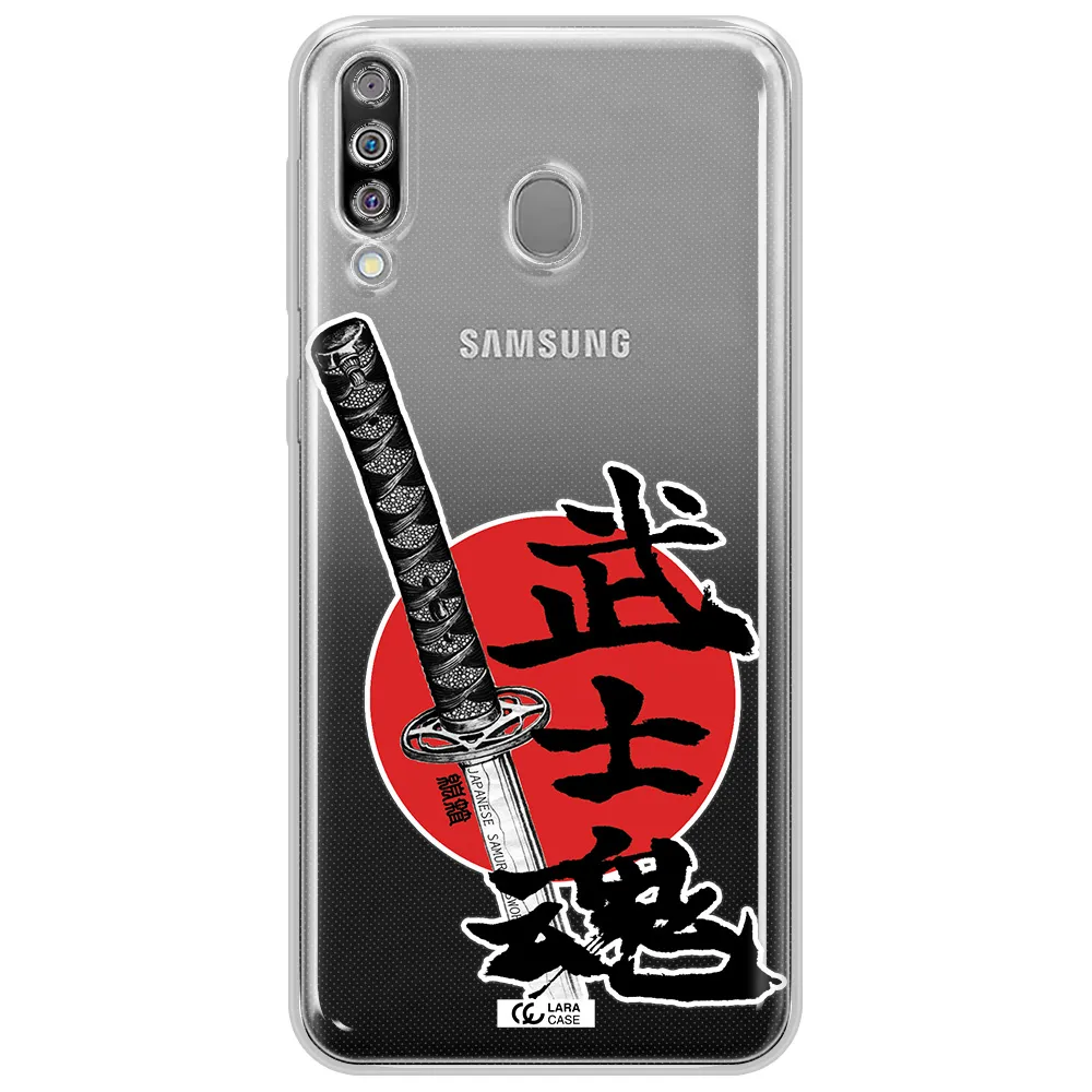 a sword with a red circle and hieroglyph Samsung M30 Clear TPU Case