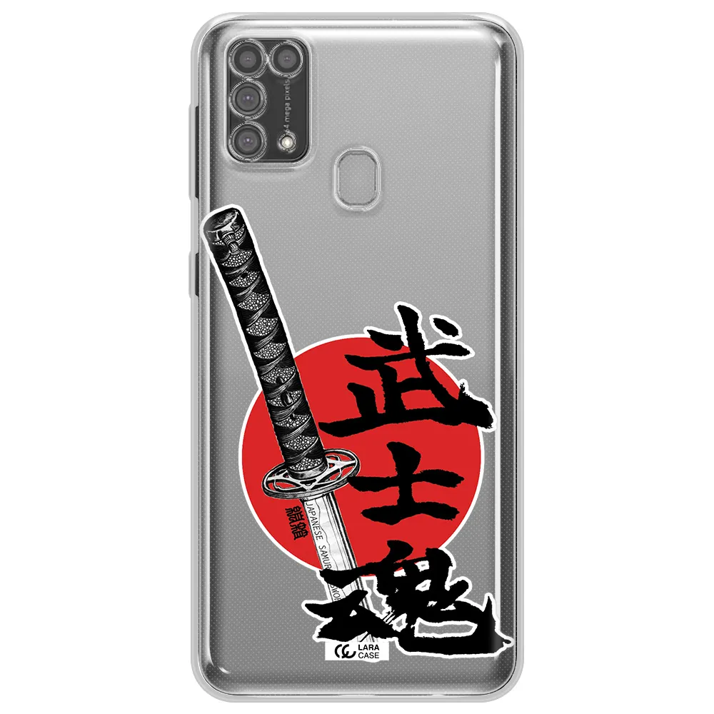 a sword with a red circle and hieroglyph Samsung M31 Clear TPU Case