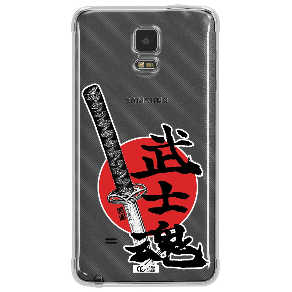 a sword with a red circle and hieroglyph Samsung Note 4 Clear TPU Case
