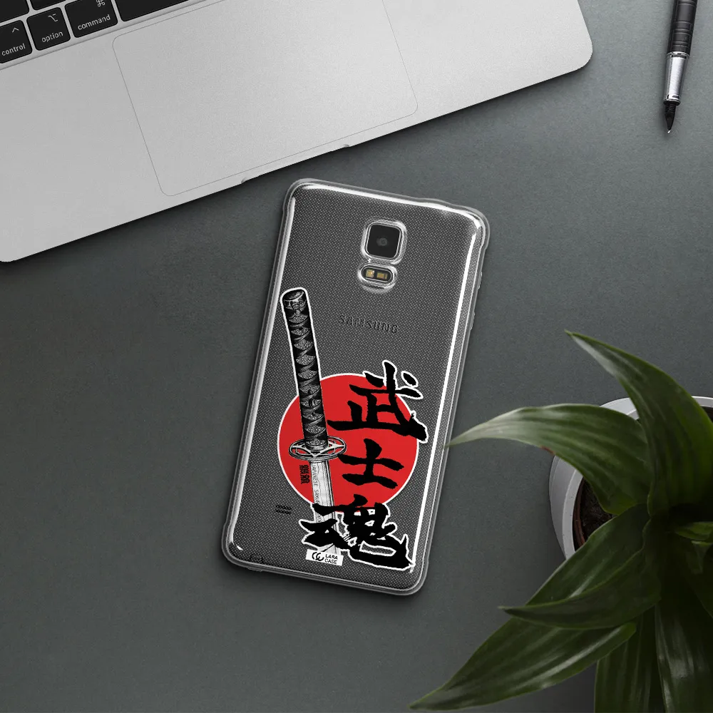 a sword with a red circle and hieroglyph Samsung Note 4 Clear TPU Case