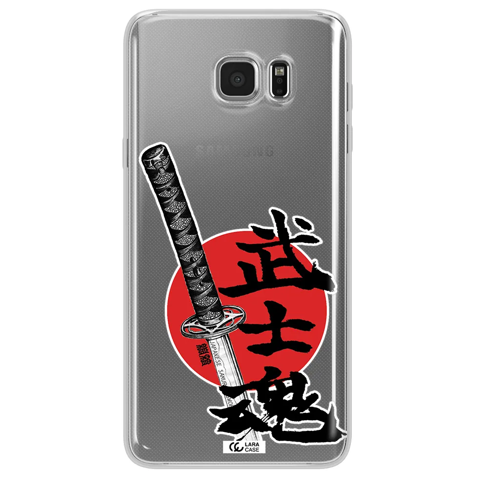 a sword with a red circle and hieroglyph Samsung Note 5 Clear TPU Case