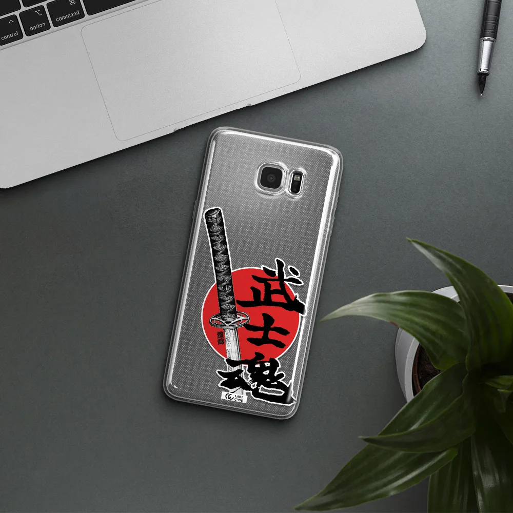 a sword with a red circle and hieroglyph Samsung Note 5 Clear TPU Case