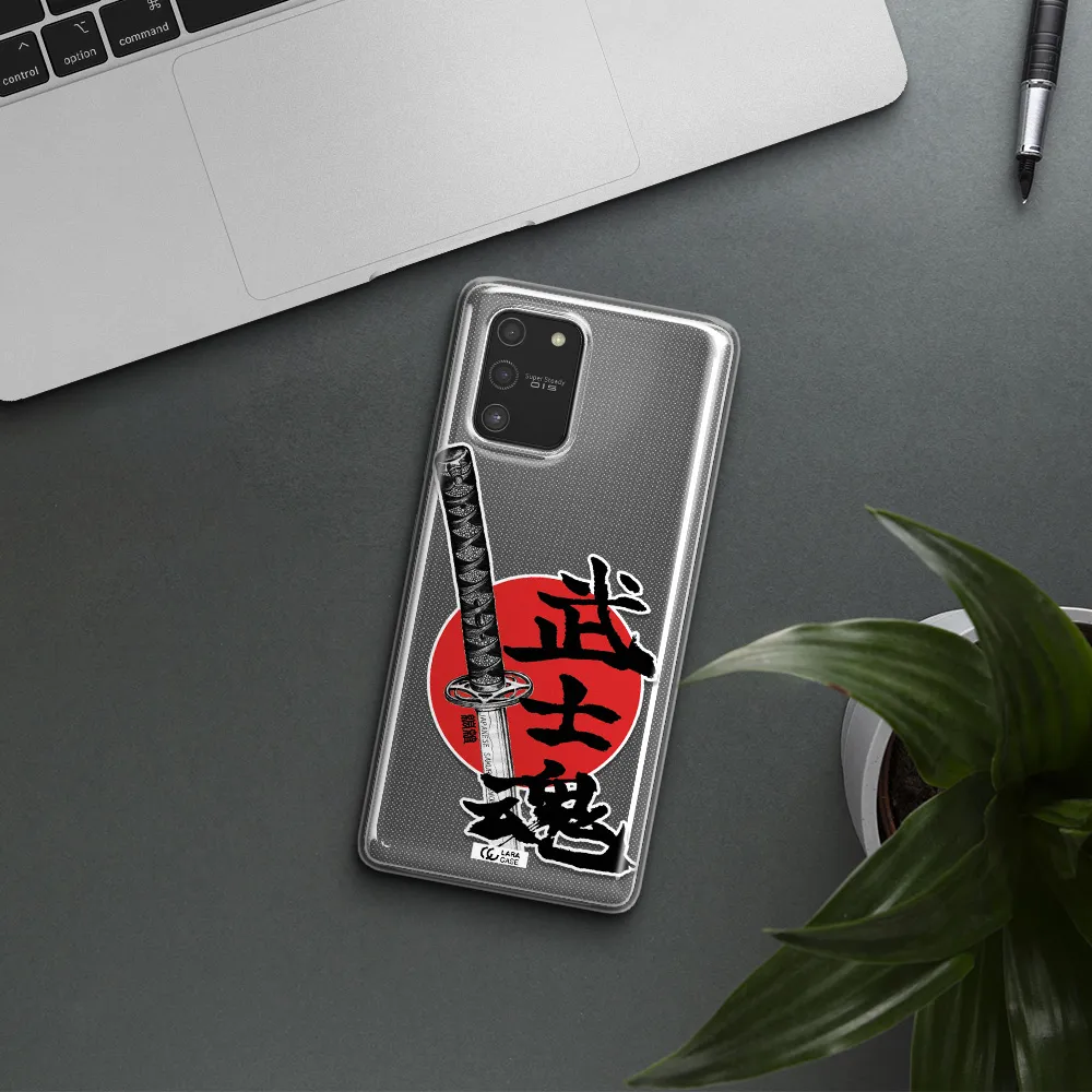 a sword with a red circle and hieroglyph Samsung S10 Lite Clear TPU Case
